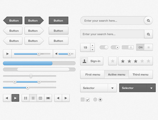 Cloudy UI Kit PSD